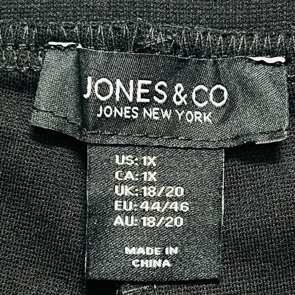 Jones & Co Women Pull-on Straight Stretch Black Pants Size 1X Elastic Waist NWT - Picture 5 of 10